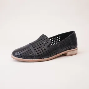 Alycia Navy Leather Loafers