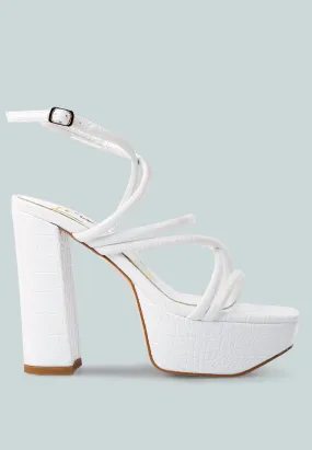 beam tips strappy chunky platform high heel sandals