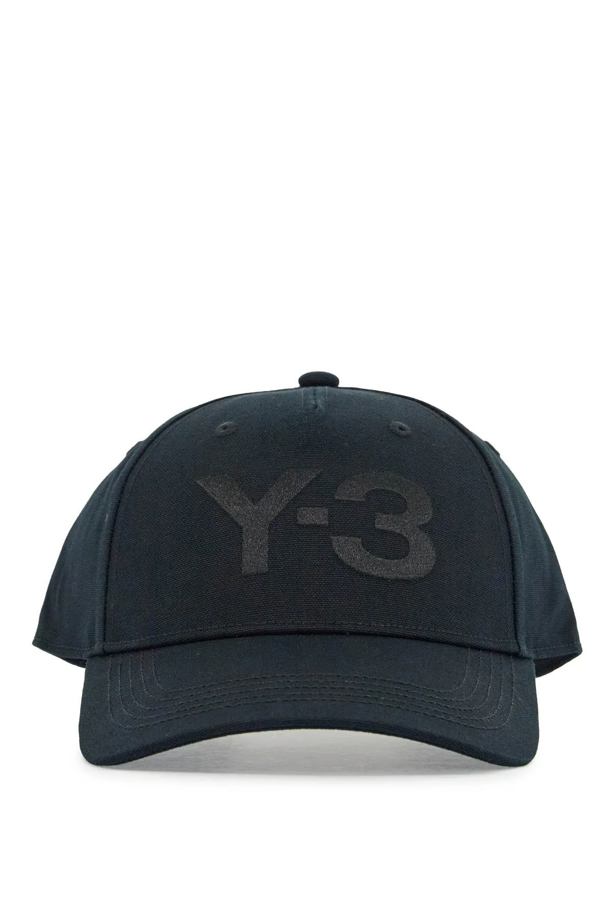 black cotton baseball cap with curved brim adjustable