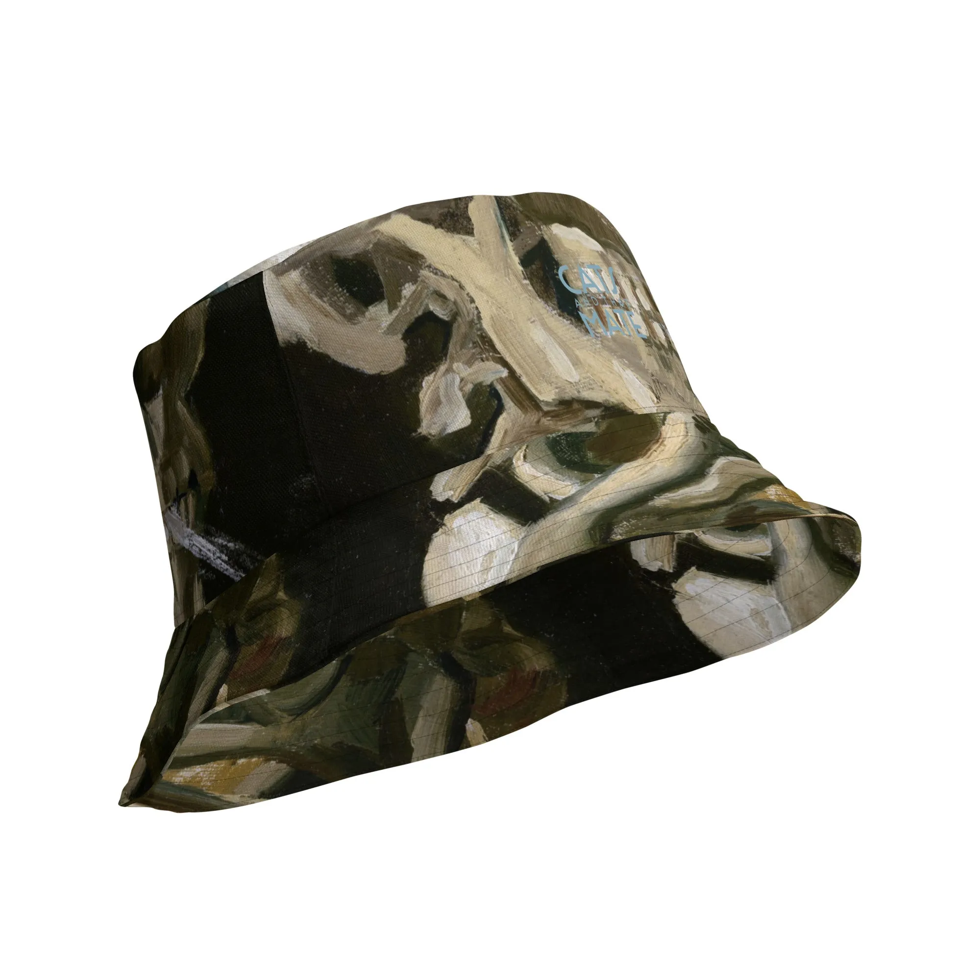 CatsAndThatMate03 "smokin skull" Reversible bucket hat