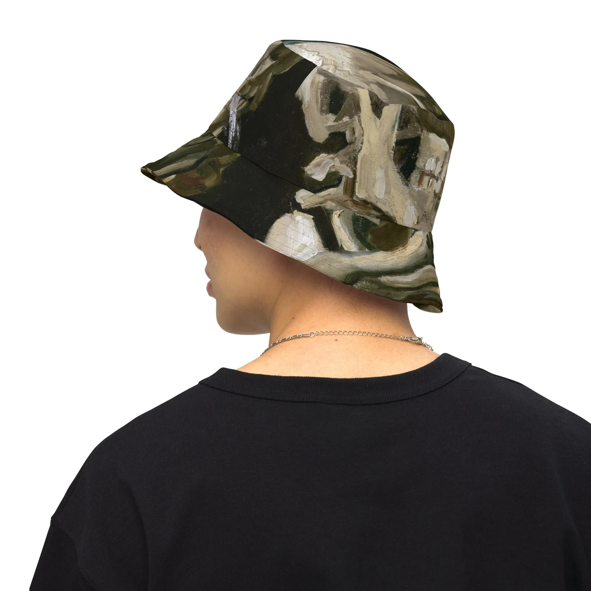 CatsAndThatMate03 "smokin skull" Reversible bucket hat