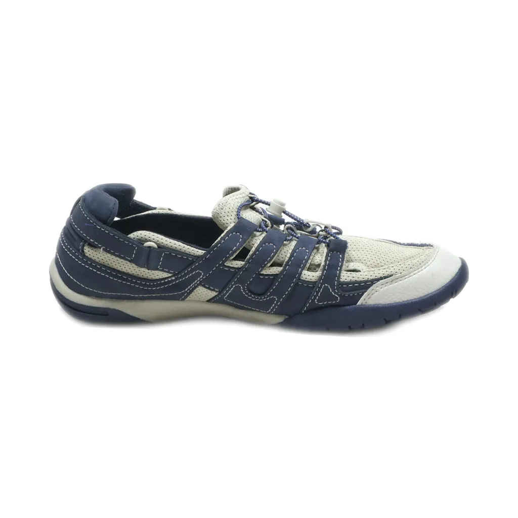 Clarks Mesh Leather Sneaker Walking Shoe Navy Gray Sport Sport Shoes Leather Blue Colour For Women
