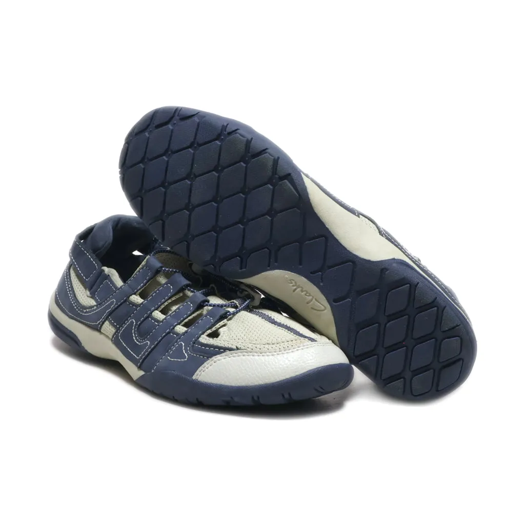 Clarks Mesh Leather Sneaker Walking Shoe Navy Gray Sport Sport Shoes Leather Blue Colour For Women