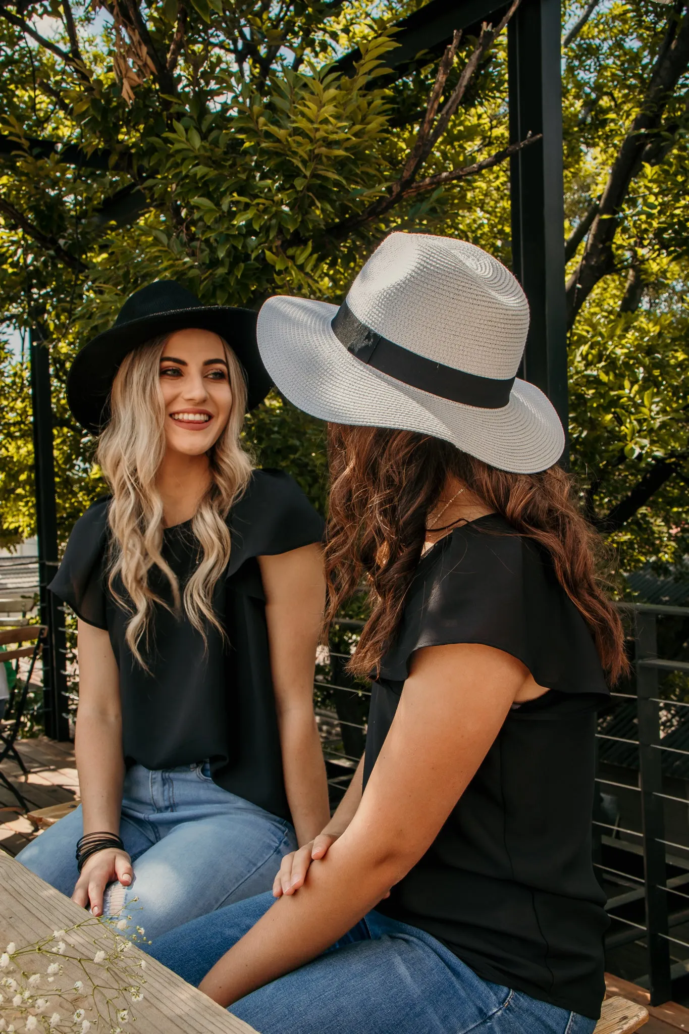 Elara Wide Brim Fedora Sunhat: White