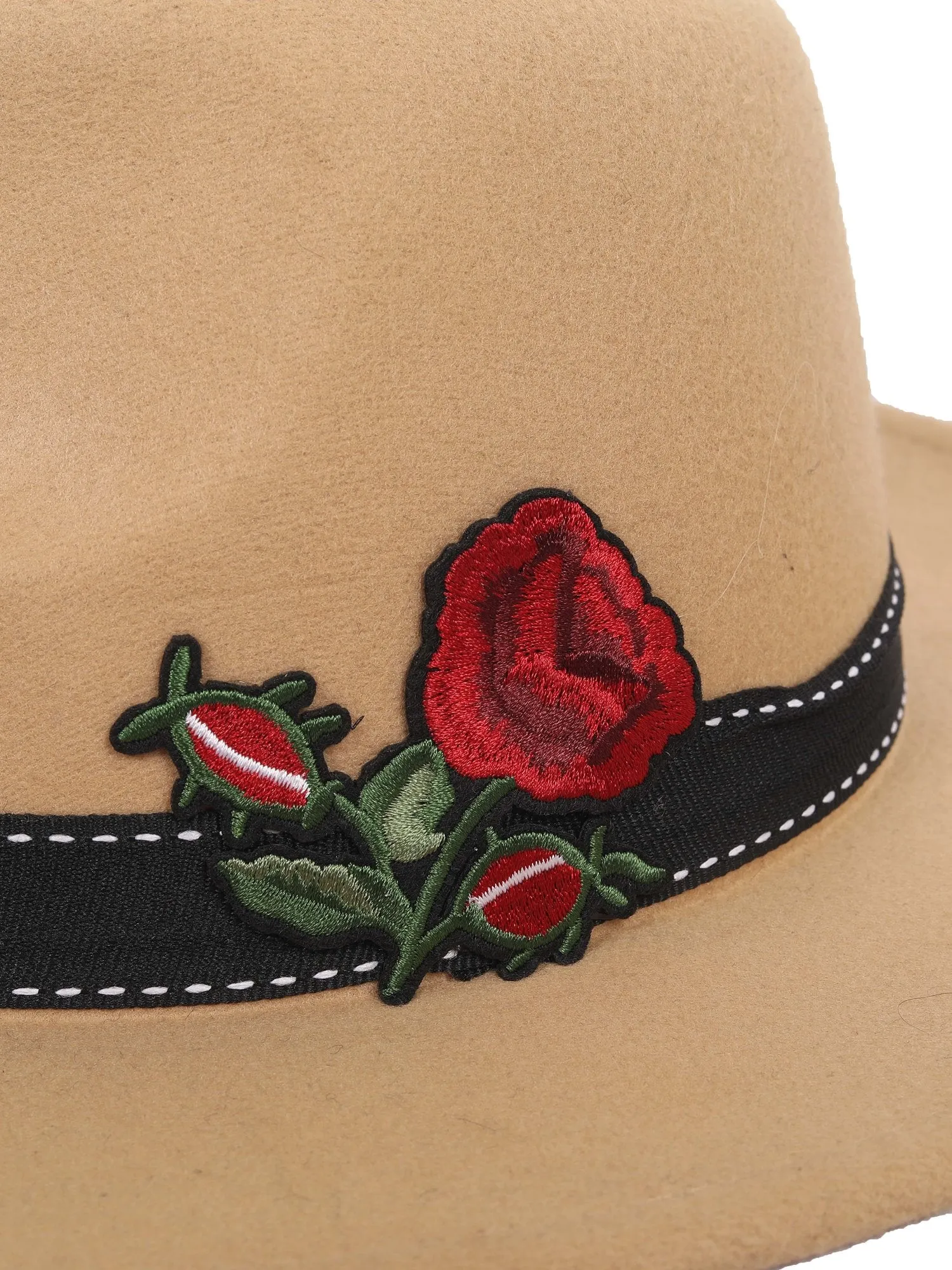 FabSeasons Trilby Top Hat / cap for Men with BOHO Embroidary