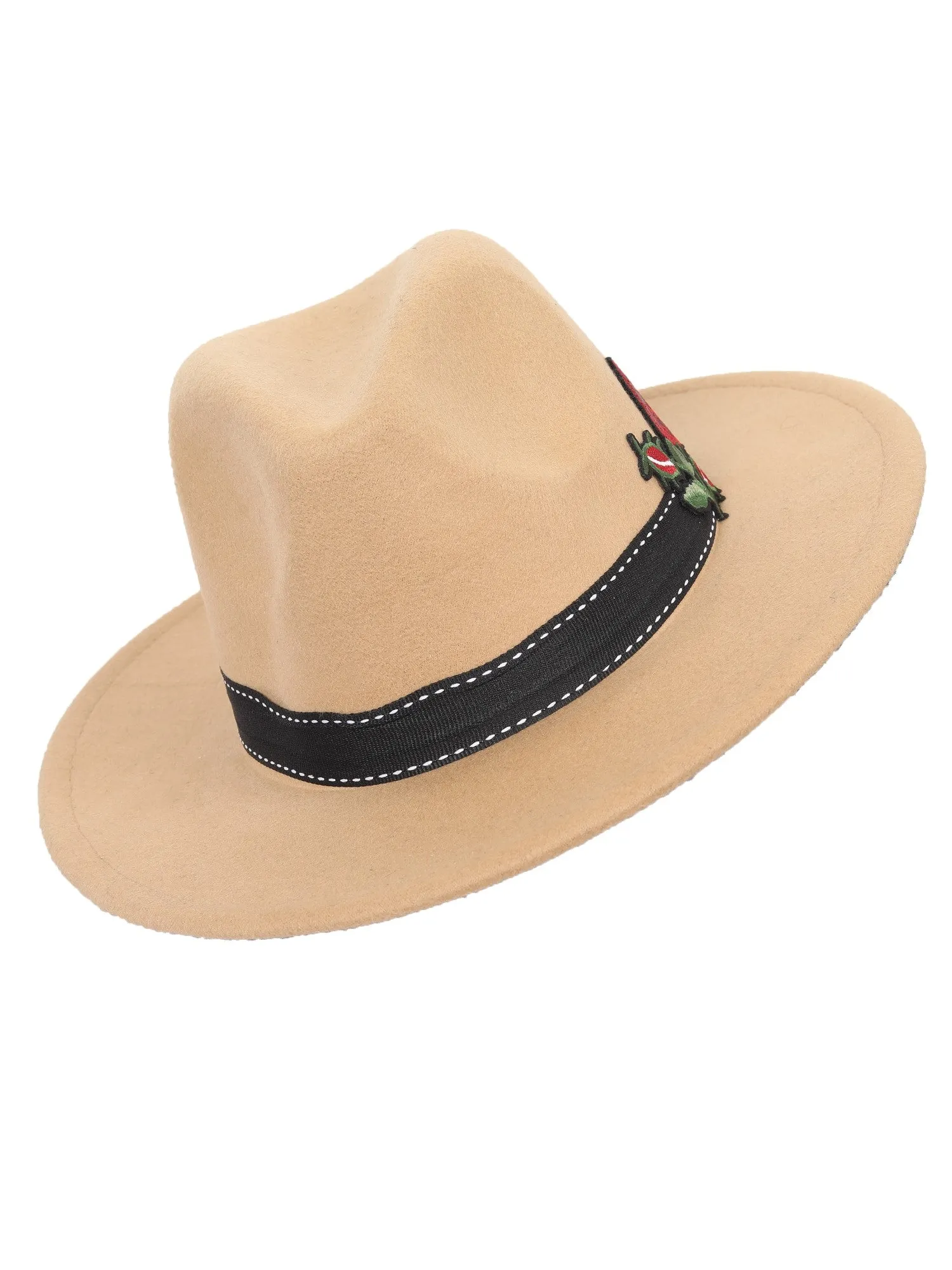 FabSeasons Trilby Top Hat / cap for Men with BOHO Embroidary