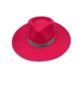 Fedora hats with white & black stripe