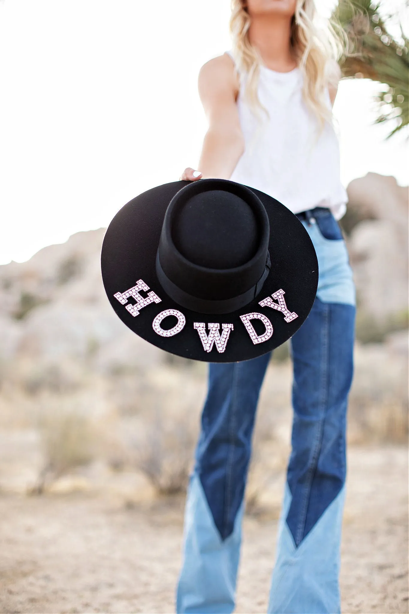 FINAL SALE!! "Howdy" Wool Hat in Black in 2 Styles