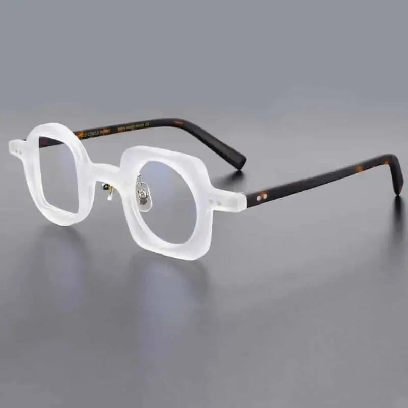 Geometric Round Square Acetate Glasses