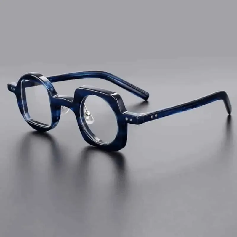 Geometric Round Square Acetate Glasses