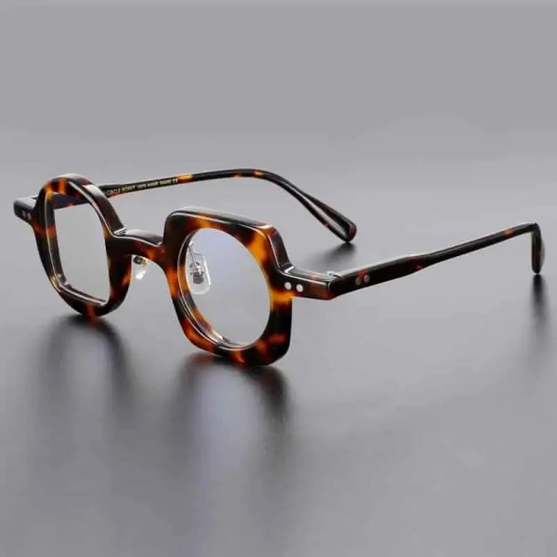Geometric Round Square Acetate Glasses