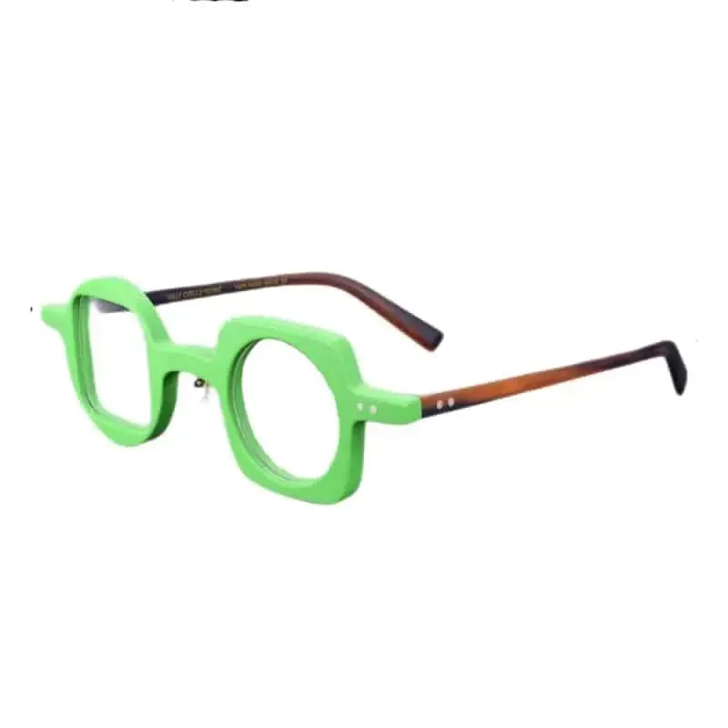Geometric Round Square Acetate Glasses