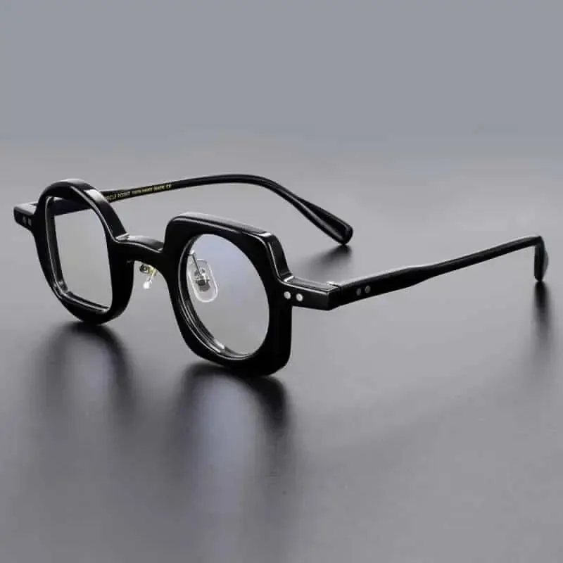 Geometric Round Square Acetate Glasses