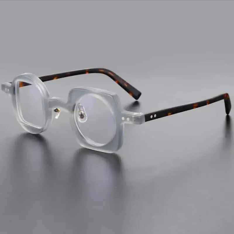 Geometric Round Square Acetate Glasses