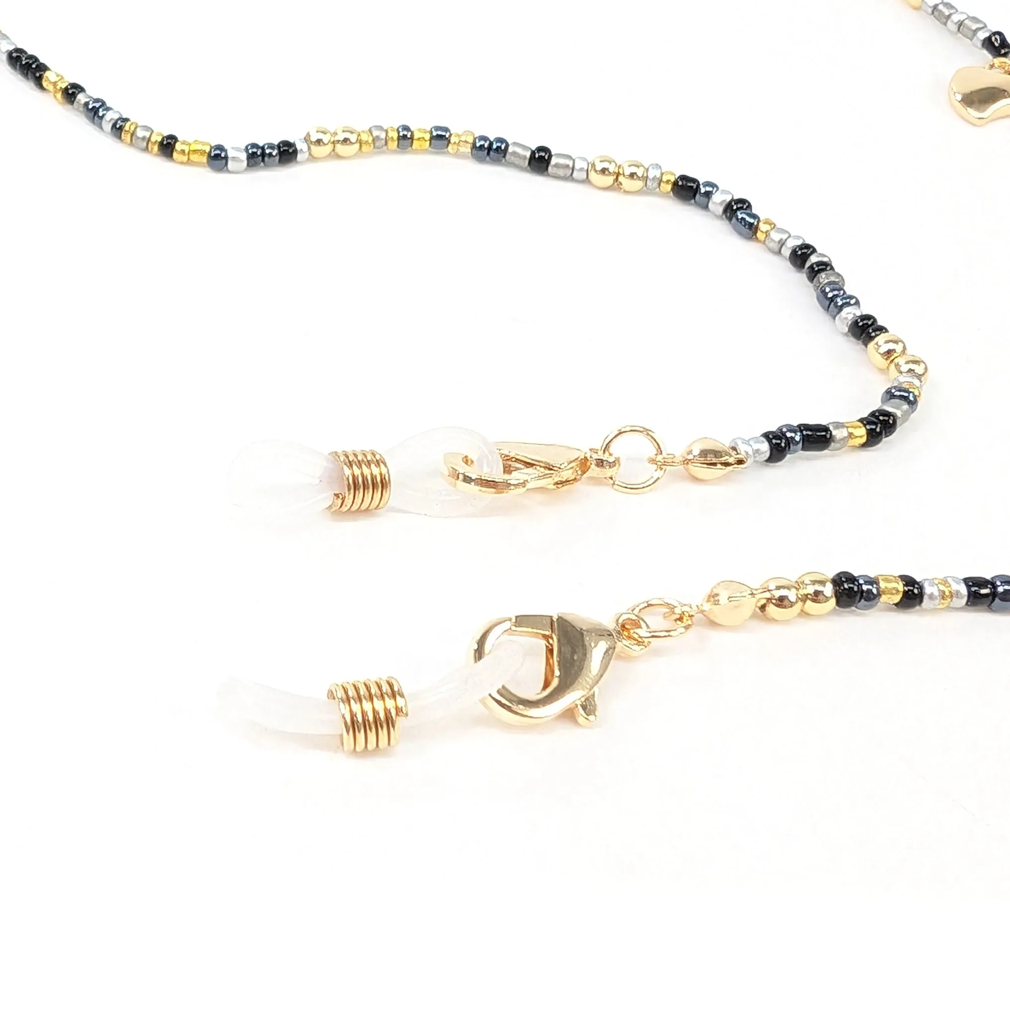 Hearts Neck Chain for Glasses - Black