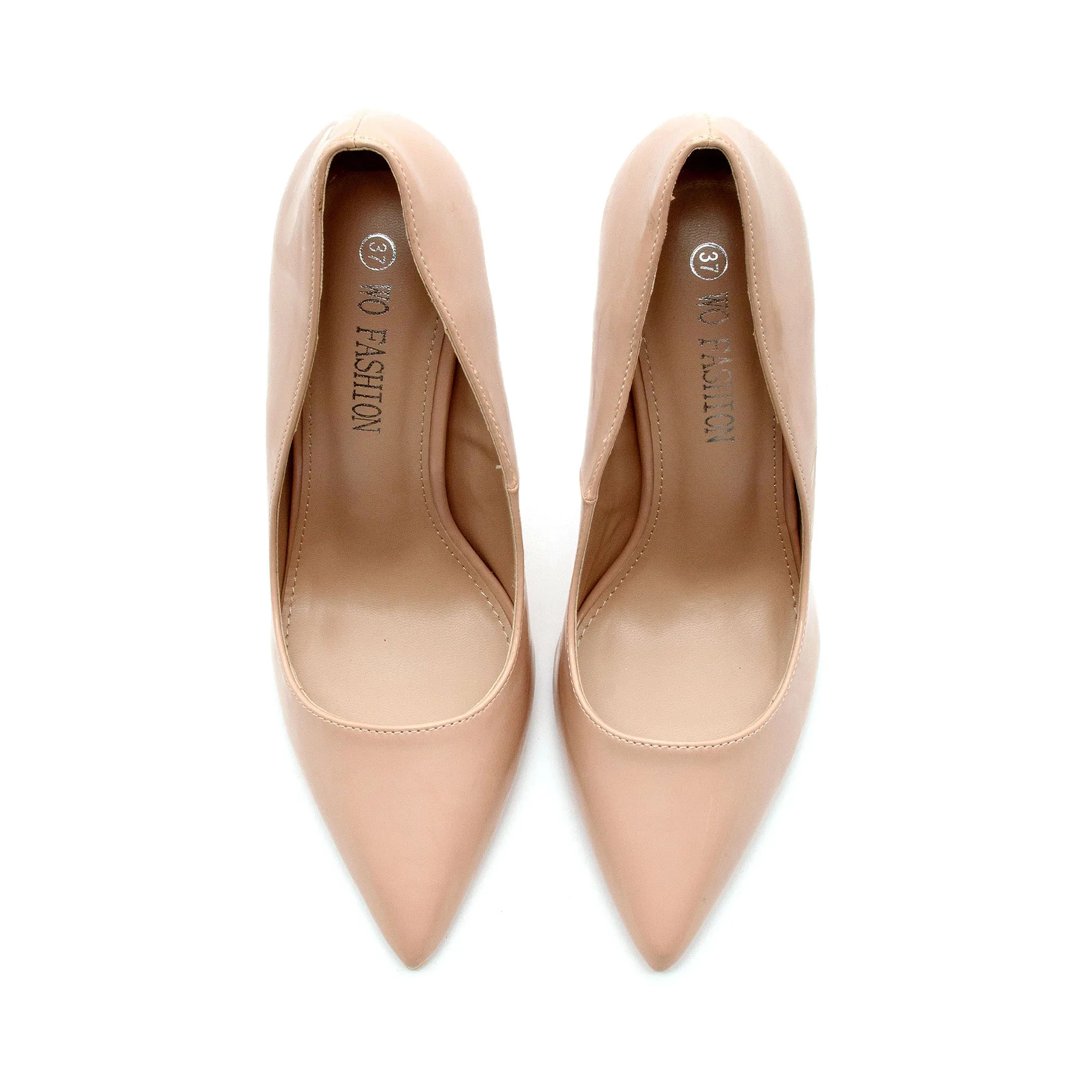 High Heels Waterproof Patent Leather Pump Shoes.