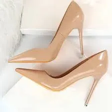 High Heels Waterproof Patent Leather Pump Shoes.