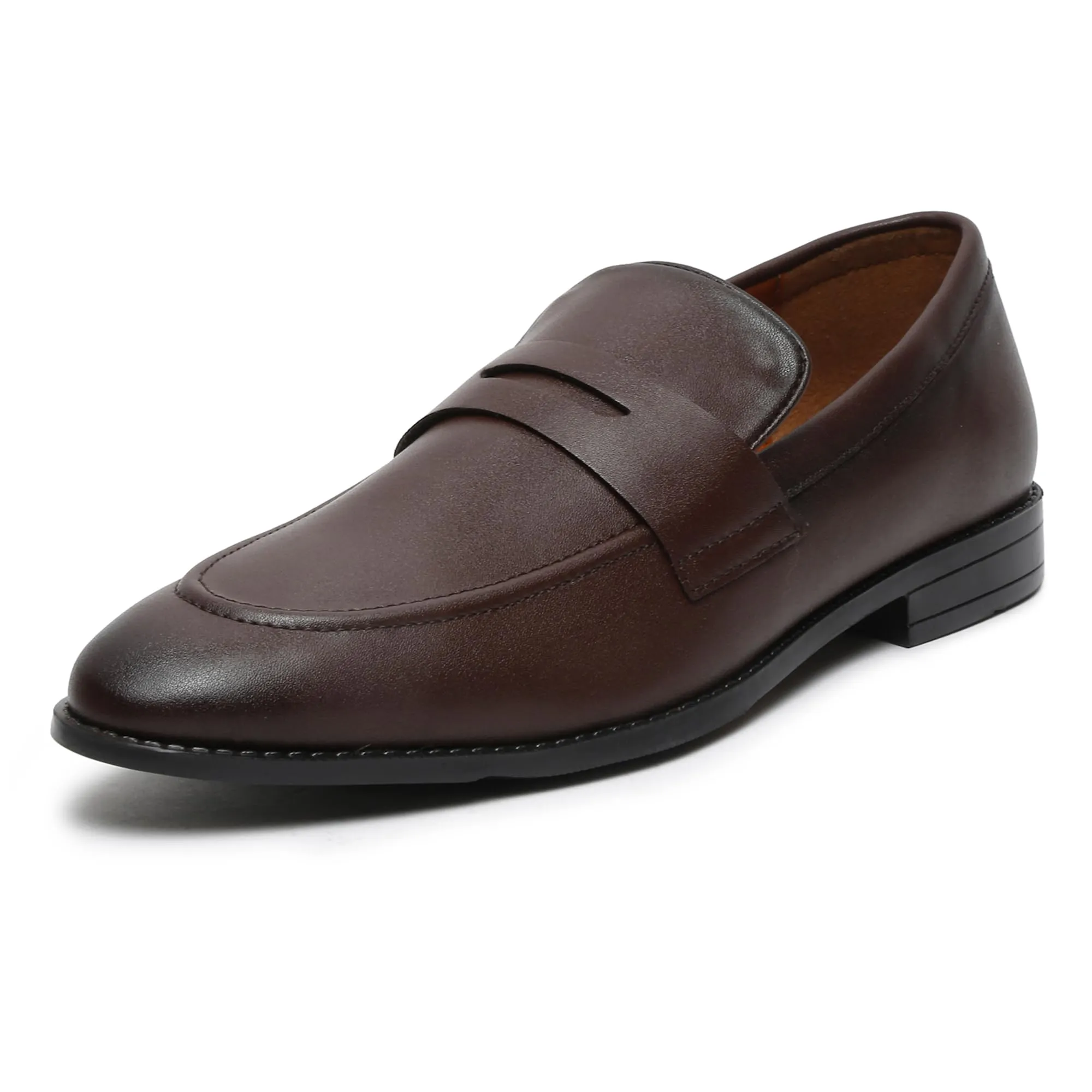 LOUIS STITCH Men's Brunette Brown Shoes Slipon Style Comfortable Moccasins for Men