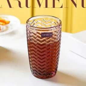 Maroon Modern Muse Water & Juice Tumbler Glass | 310 ML