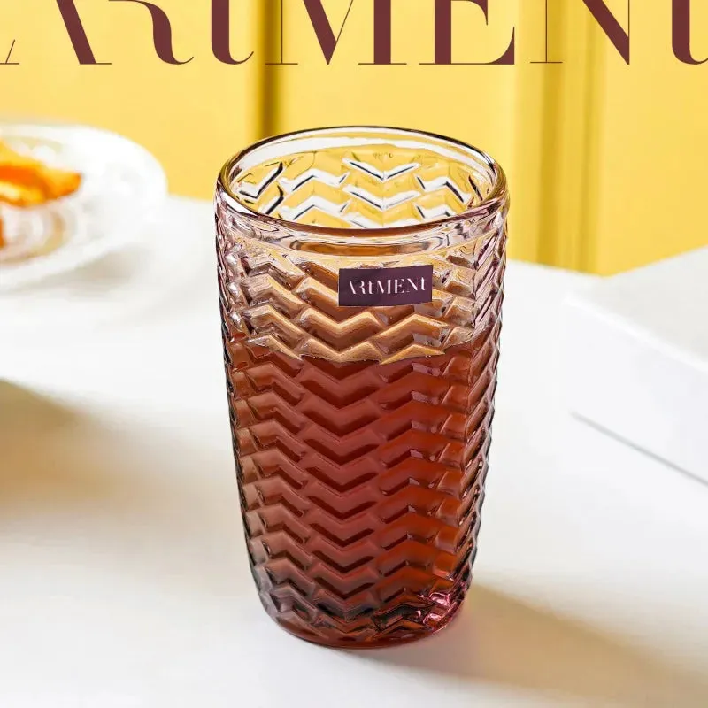 Maroon Modern Muse Water & Juice Tumbler Glass | 310 ML