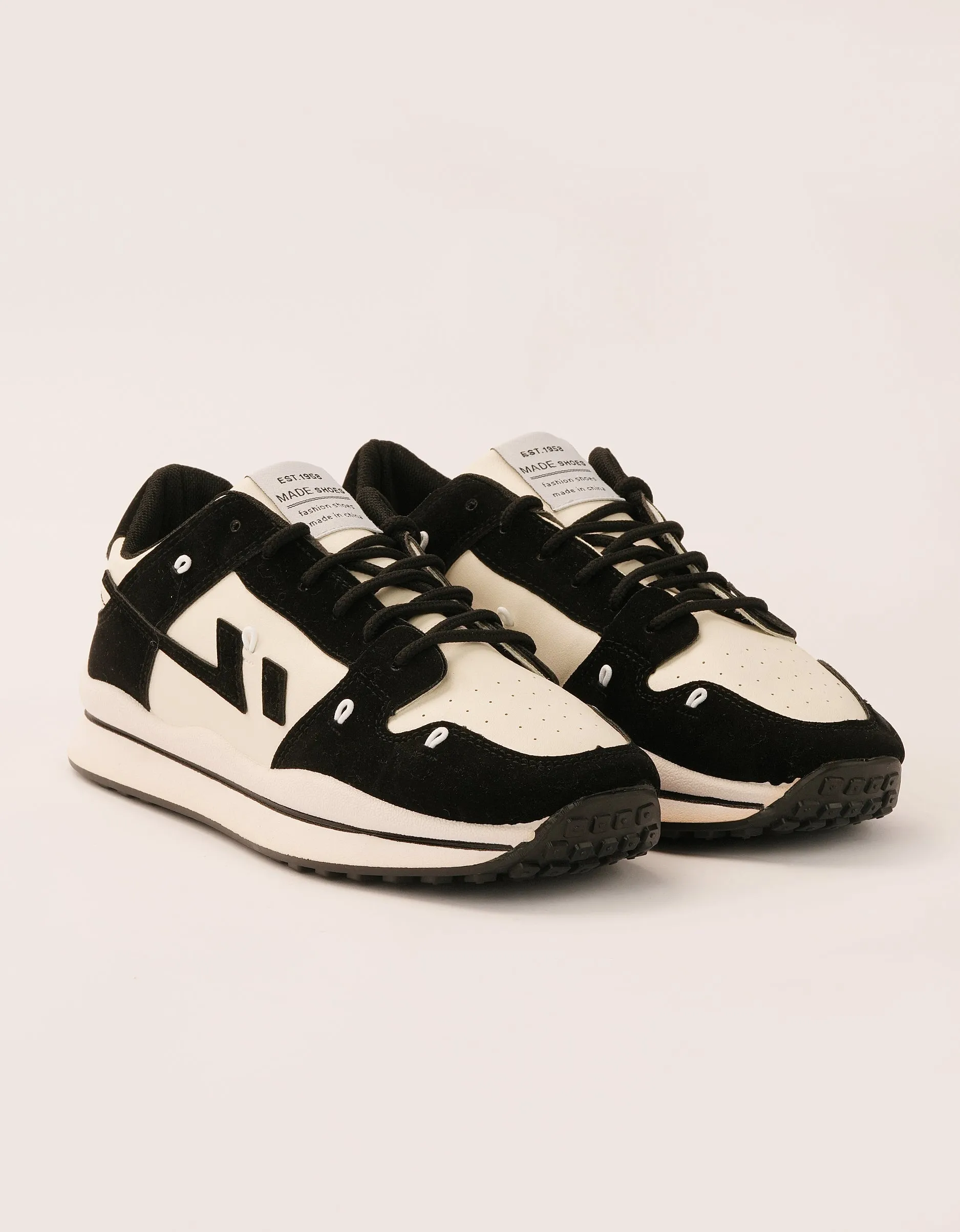 Monochrome Elegance Athletic Sneakers - Oreo Essence