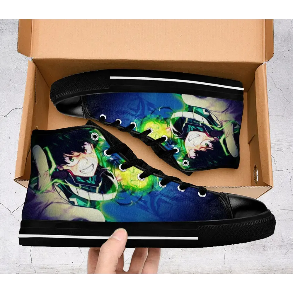 My Hero Academia Deku Izuku Midoriya Shoes High Top Sneakers for Kids and Adults