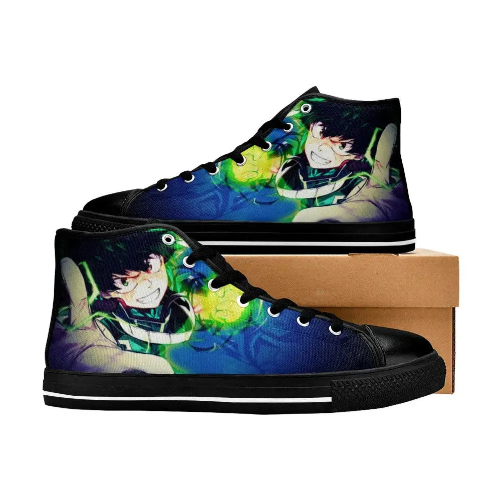 My Hero Academia Deku Izuku Midoriya Shoes High Top Sneakers for Kids and Adults