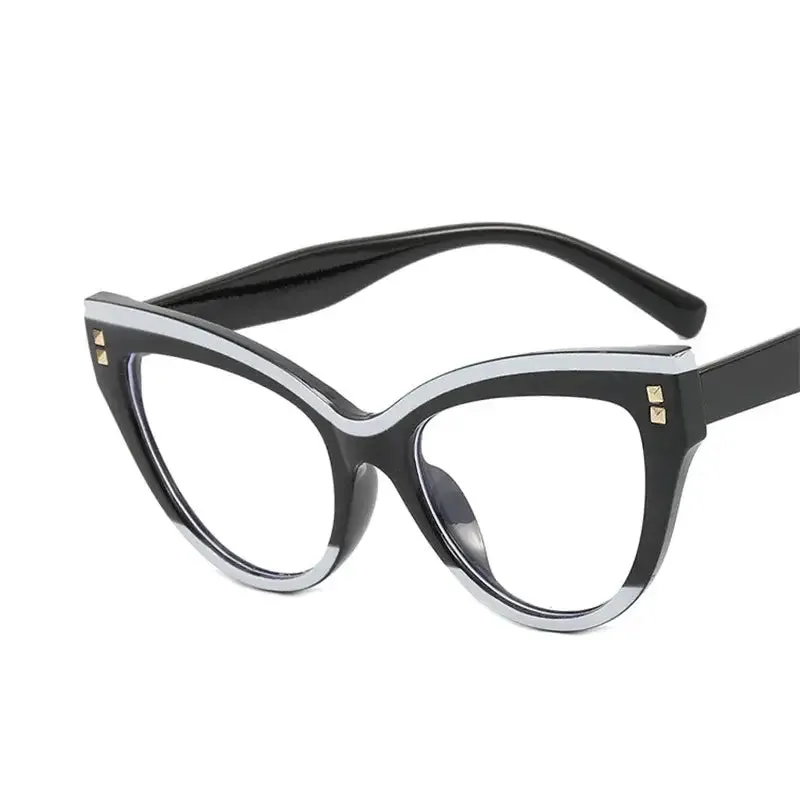 Oversized Frame Clear Cat Eye Glasses