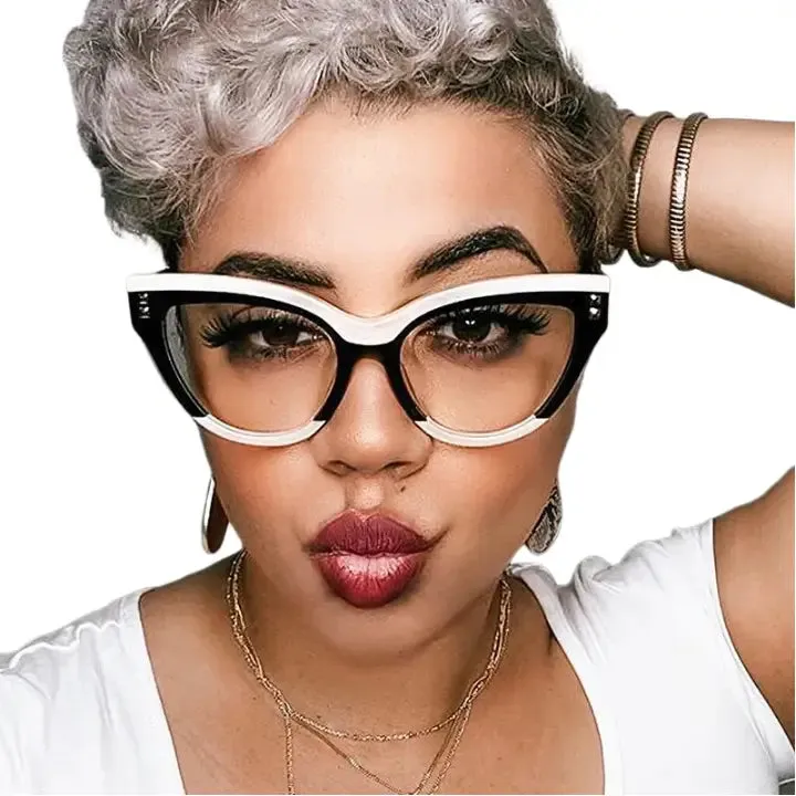 Oversized Frame Clear Cat Eye Glasses