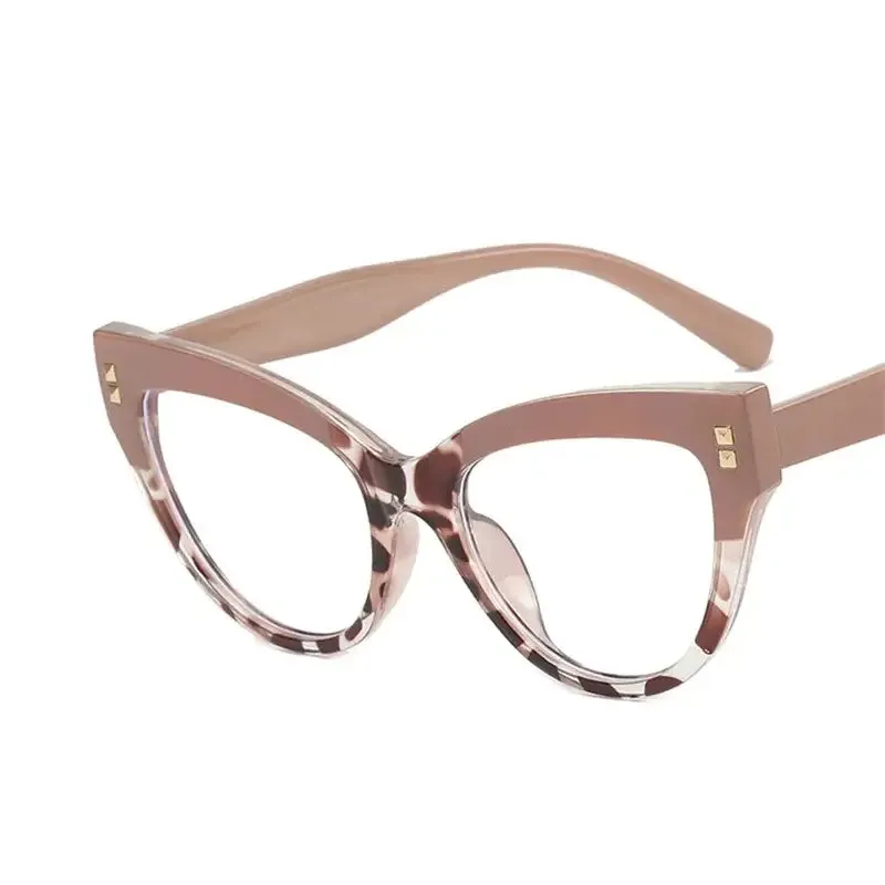 Oversized Frame Clear Cat Eye Glasses