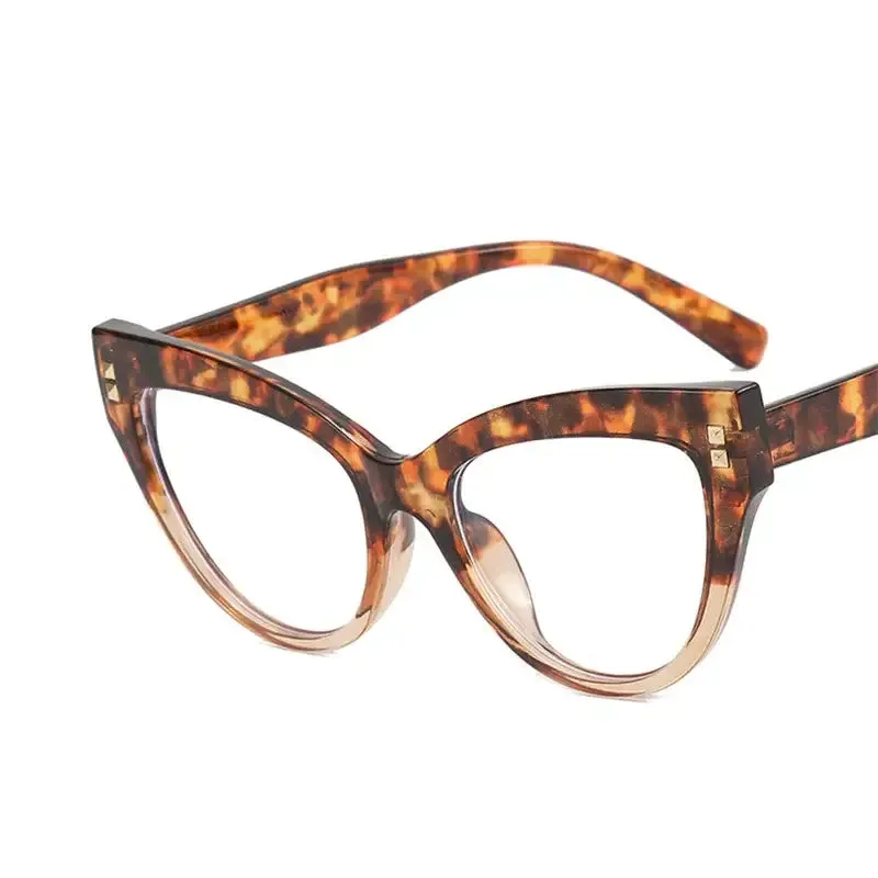 Oversized Frame Clear Cat Eye Glasses