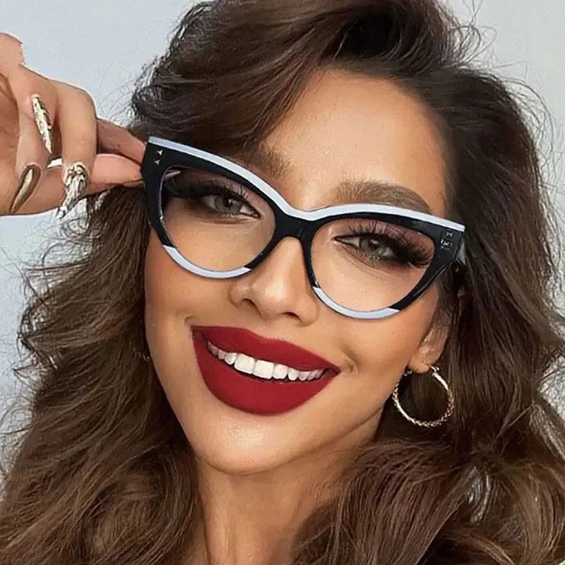 Oversized Frame Clear Cat Eye Glasses