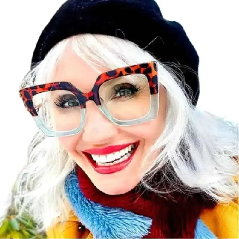 Oversized Square Leopard Pearl Glasses