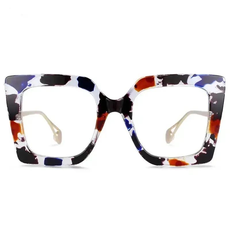 Oversized Square Leopard Pearl Glasses