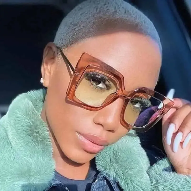 Oversized Square Leopard Pearl Glasses
