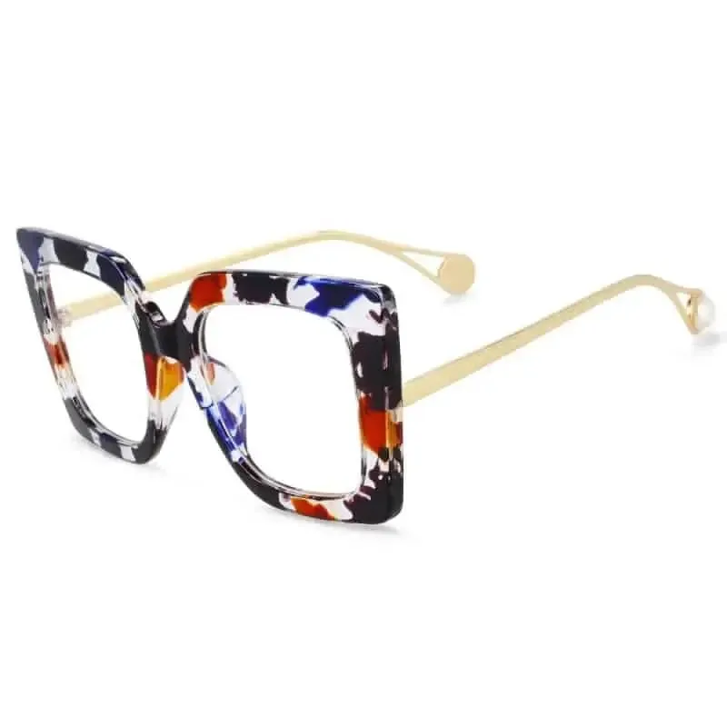 Oversized Square Leopard Pearl Glasses
