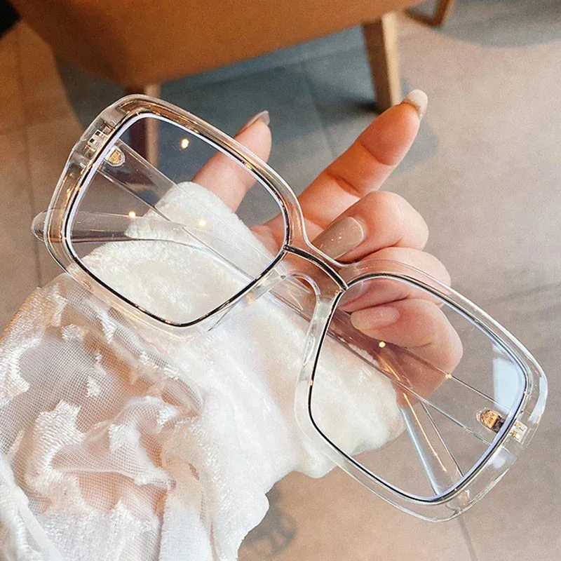 Oversized Vintage Retro Square Optical Glasses