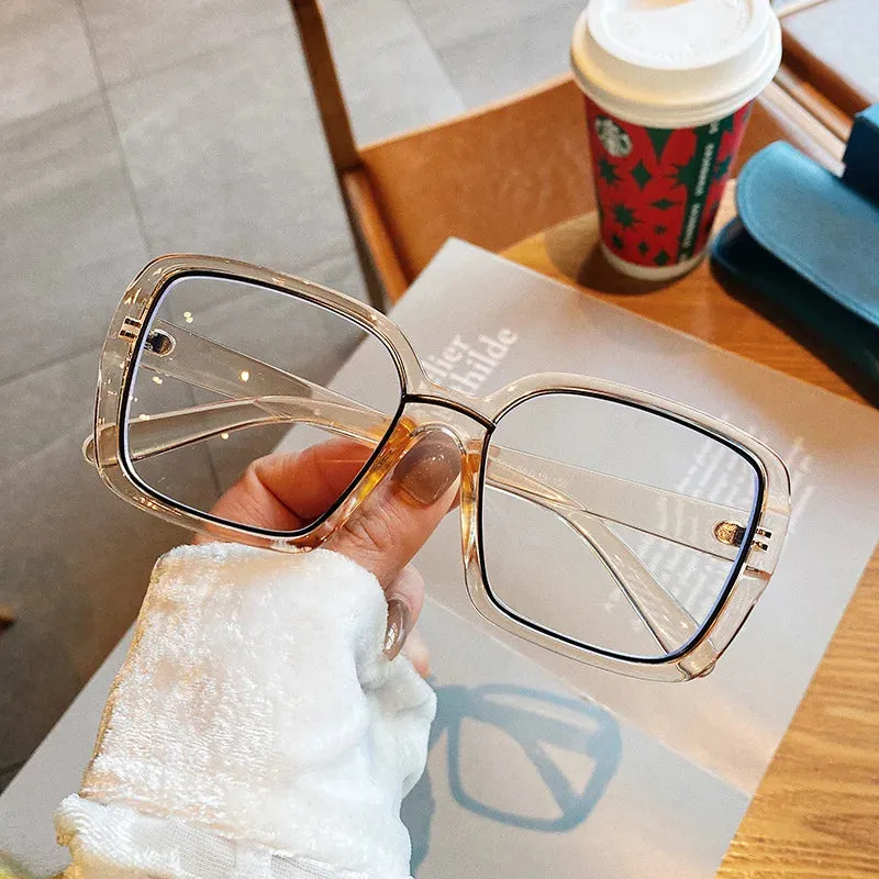 Oversized Vintage Retro Square Optical Glasses