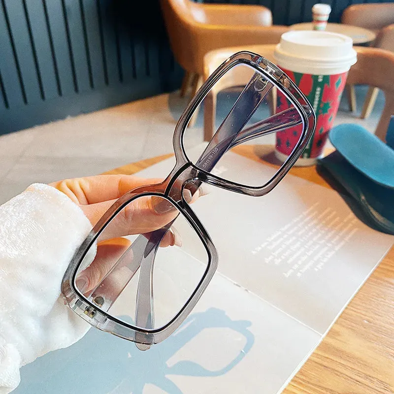 Oversized Vintage Retro Square Optical Glasses