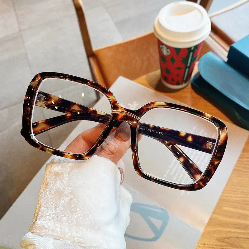 Oversized Vintage Retro Square Optical Glasses