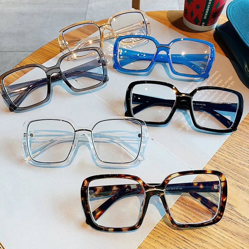 Oversized Vintage Retro Square Optical Glasses