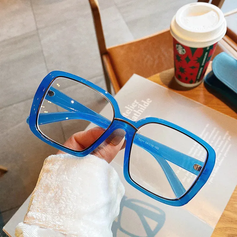 Oversized Vintage Retro Square Optical Glasses