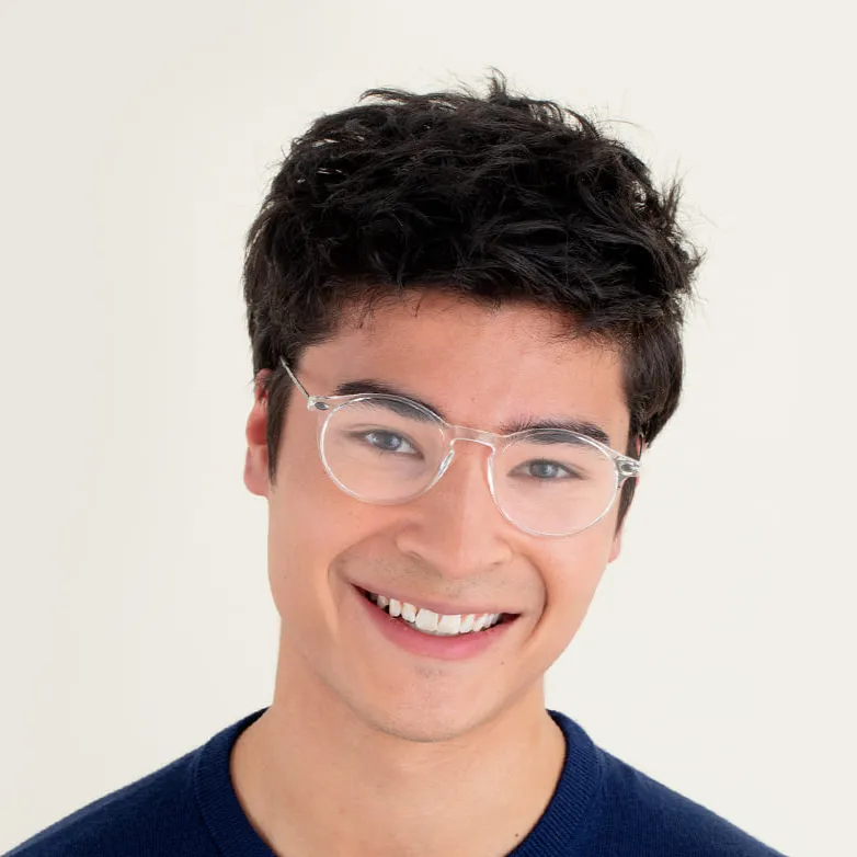 Reading Glasses  2.5 Crystal Clear Transparent Cruz with Case Nooz