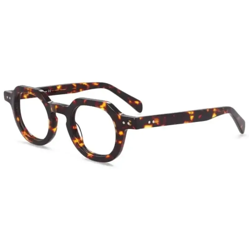 Round Print Retro Acetate Glasses