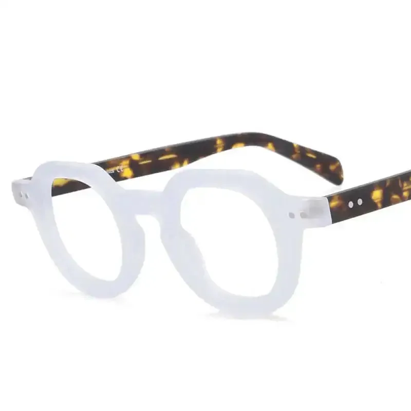 Round Print Retro Acetate Glasses