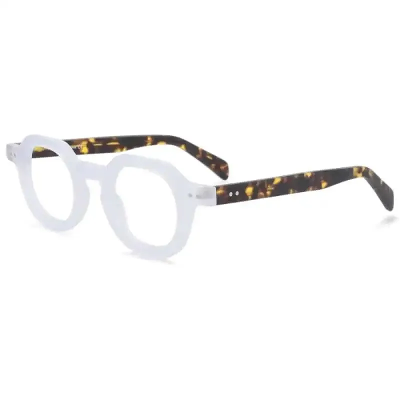 Round Print Retro Acetate Glasses