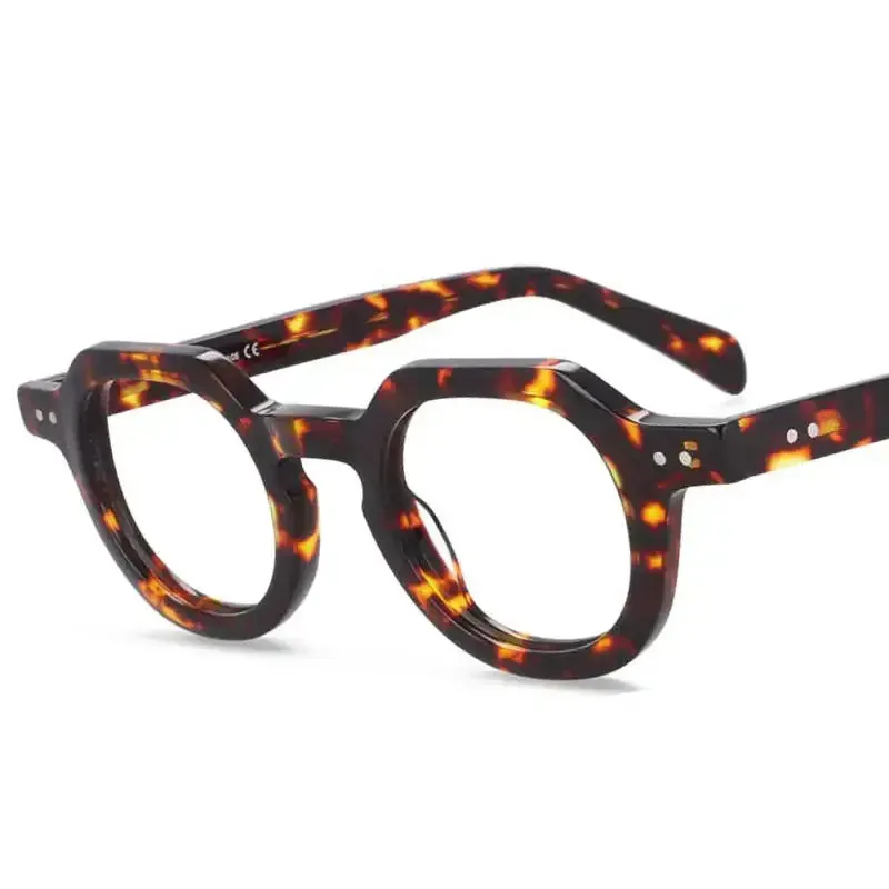 Round Print Retro Acetate Glasses