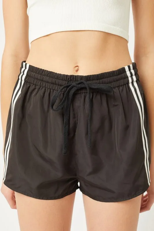Side Striped Windbreaker Shorts