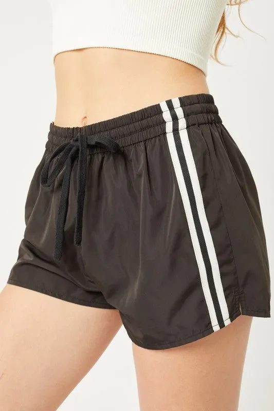 Side Striped Windbreaker Shorts