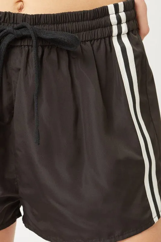 Side Striped Windbreaker Shorts